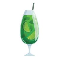 vert citron vert cocktail icône dessin animé vecteur. été fête restaurant vecteur