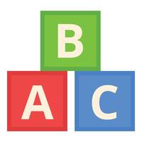 abc cubes icône dessin animé vecteur. en jouant blocs vecteur