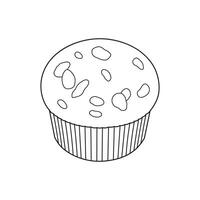 main tiré muffin icône dessin animé vecteur illustration isolé sur blanc Contexte