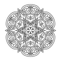 contour mandala pour coloration livre. décoratif rond ornement vecteur