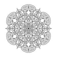 contour mandala pour coloration livre. décoratif rond ornement vecteur