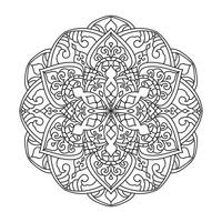 contour mandala pour coloration livre. décoratif rond ornement vecteur