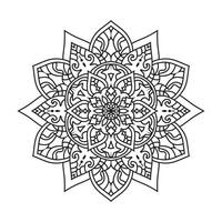 contour mandala pour coloration livre. noir et blanc mandala vecteur