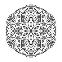 contour mandala pour coloration livre. décoratif rond ornement vecteur