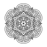 illustration vectorielle de mandala noir et blanc à colorier vecteur