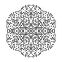 contour mandala pour coloration livre. décoratif rond ornement vecteur