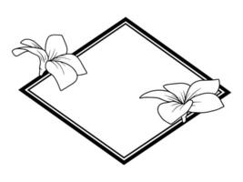 fleur ligne art Cadre illustration vecteur