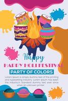 content Holi coloré bannière modèle Indien hindouisme Festival fête, social médias affiche conception et horizontal bannière modèle pour Holi Festival fête vecteur