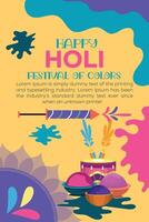 content Holi coloré bannière modèle Indien hindouisme Festival fête, social médias affiche conception et horizontal bannière modèle pour Holi Festival fête vecteur