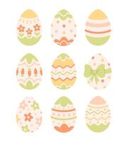 Pâques des œufs collection. peint des œufs. content Pâques. vecteur