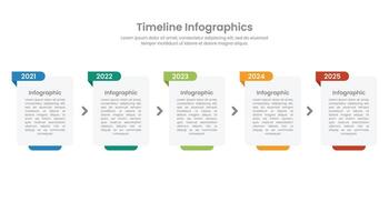 infographie chronologie modèle avec cinq année périodes pour affaires présentation vecteur