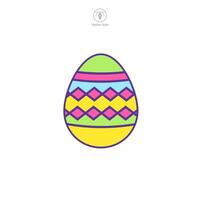 Pâques œuf, Pâques journée festival, Oeuf icône symbole vecteur illustration isolé sur blanc Contexte