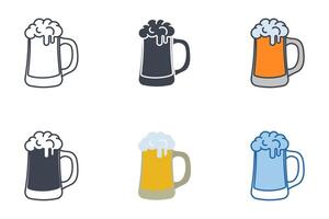 Bière agresser Icônes avec différent modes. Bière symbole vecteur illustration isolé sur blanc Contexte