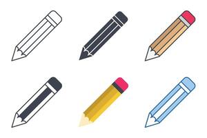 crayon icône collection avec différent modes. crayon symbole vecteur illustration isolé sur blanc Contexte