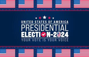 Etats-Unis élection 2024 Contexte conception modèle. Etats-Unis drapeau 2024 présidentiel élection bannière conception. nous présidentiel élection vote affiche. novembre 5 voter journée bannière. vecteur illustration.