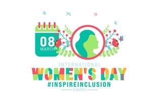 8 Mars est international aux femmes journée Contexte avec fleur conception. utilisation à arrière-plan, bannière, placard, carte, et affiche conception modèle. vecteur illustration.