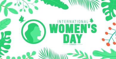 8 Mars est international aux femmes journée Contexte avec fleur conception. utilisation à arrière-plan, bannière, placard, carte, et affiche conception modèle. vecteur illustration.