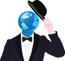 global gentilhomme pourboire chapeau illustration vecteur