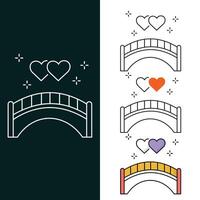 l'amour pont vecteur illustration icône conception