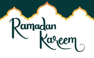 Ramadan kareem salutation magnifique caractères avec mosquée silhouette sur blanc Contexte. vecteur illustration. pour Ramadan kareem salutation cartes, bannières, affiches, créer et impression.