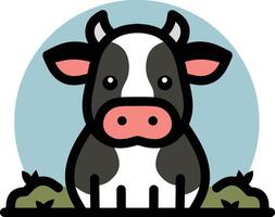 illustration de dessin animé de vache mignonne vecteur