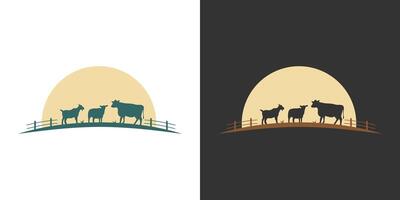 bétail mouton vache bétail logo vecteur illustration