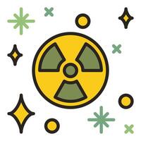 basé sur l'espace armes nucléaires vecteur radiation coloré icône ou symbole