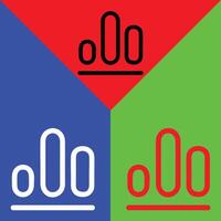 tableur app icône, contour style, isolé sur rouge, vert et bleu Contexte. vecteur