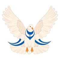 oiseau de paix avec drapeau de Israël vecteur