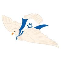 oiseau de paix avec drapeau de Israël vecteur