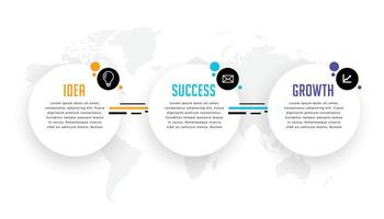 Trois étape infographie séquence diagramme modèle pour affaires commercialisation vecteur