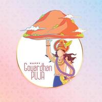 content govardhan puja Contexte expérience Seigneur krishna Divin l'amour vecteur