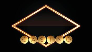 casino poker jeux d'argent foncé bannière avec embrasé lumière effet vecteur