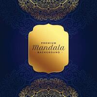 ethnique d'or mandala art pour invitation et salutation carte conception vecteur