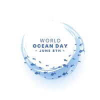 élégant monde océan journée Contexte protéger mer et climat vecteur