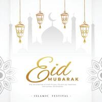 islamique de fête eid mubarak vœux Contexte dans classique style vecteur