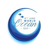 agréable 8e juin monde océan journée affiche à enregistrer et nettoyer la nature vecteur