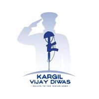 kargil vijay diwas patriotique Contexte avec saluer soldat silhouette vecteur