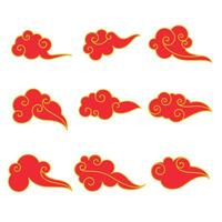 collection de traditionnel chinois nuage icône conception vecteur