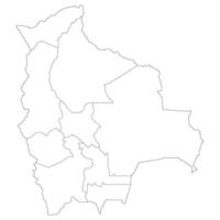 Bolivie carte. carte de Bolivie dans administratif les provinces dans blanc Couleur vecteur