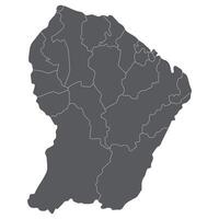 français Guyane carte. carte de français Guyane dans administratif les provinces dans gris Couleur vecteur