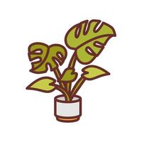 monstera icône dans vecteur. logotype vecteur