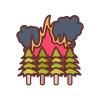 brûler des arbres icône dans vecteur. logotype vecteur