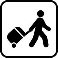 marcher avec l'icône de vecteur de bagages
