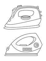 le fer icône ensemble de lissage le fer vecteur Icônes. sec et vapeur le fer vecteur icône ensemble. le fer plat ligne Icônes ensemble. plat le fer signe illustration.
