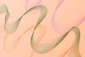 vibrant et dynamique abstrait Contexte avec ondulé lignes dans rose et vert teintes vecteur