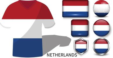 Pays-Bas drapeau collection, Football maillots de Pays-Bas vecteur