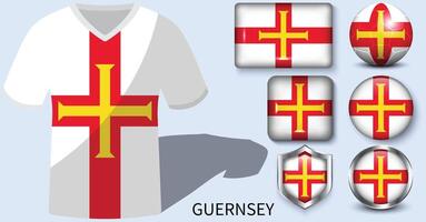 Guernesey drapeau collection, Football maillots de Guernesey vecteur