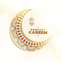 Ramadan kareem décoratif lune d'or Contexte vecteur