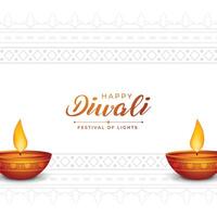 minimal content diwali occasion Contexte avec embrasé diya vecteur